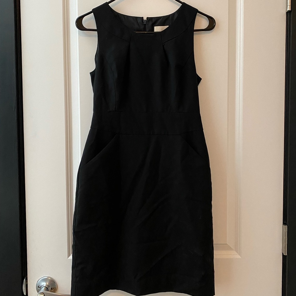 J Crew black dress with pockets!